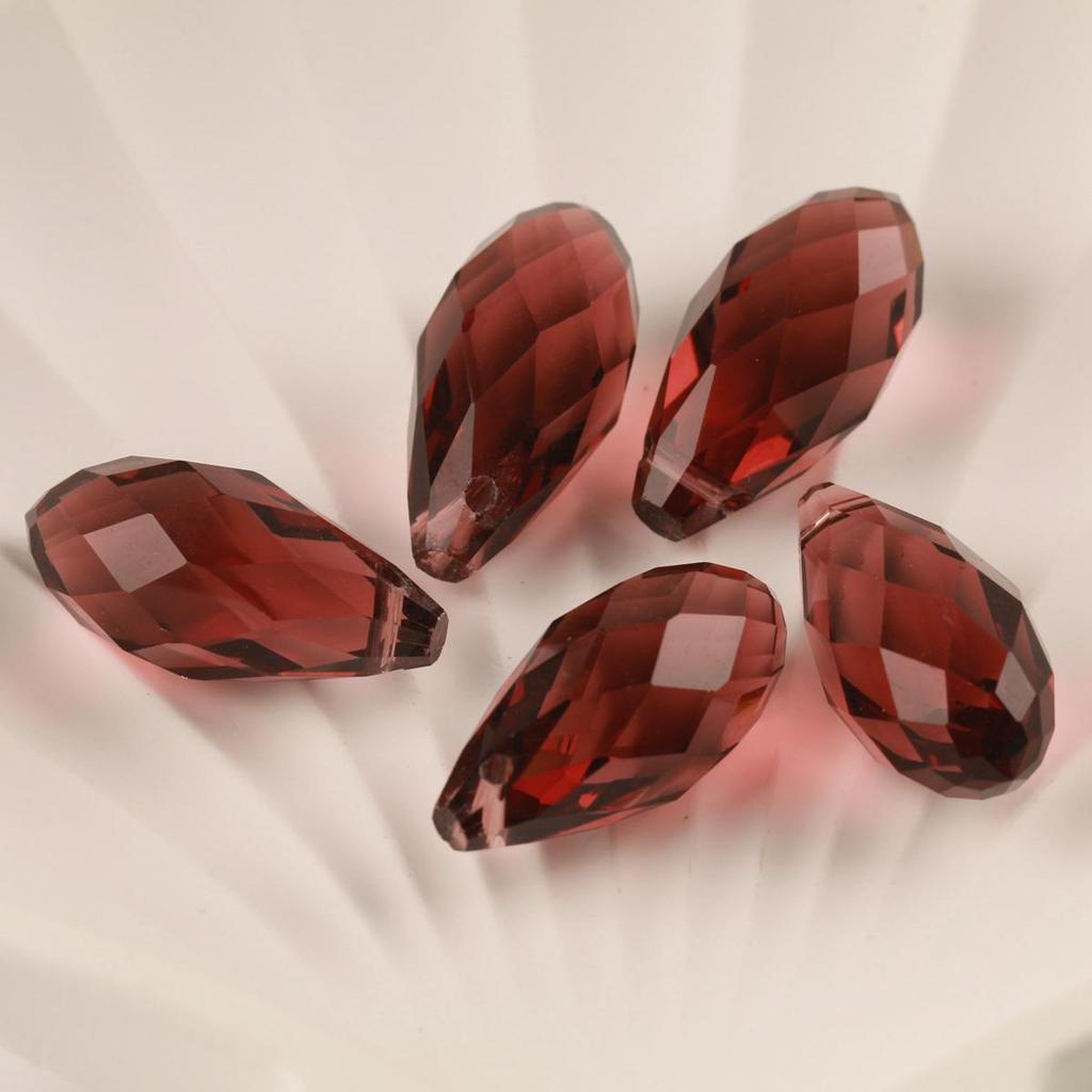 10pcs Teardrop Faceted Crystal Glass Beads Loose 12x25mm Drilled Pendant Drops  Crafts Beads for DIY Jewelry Making  Accessories