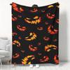 Evil Pumpkin Print Flannel Blanket - Soft Suitable for Naps, Sofa, Bed, Travel & Camping | Cozy Bedspread for & | All, Christmas, Mother's Day | Multi