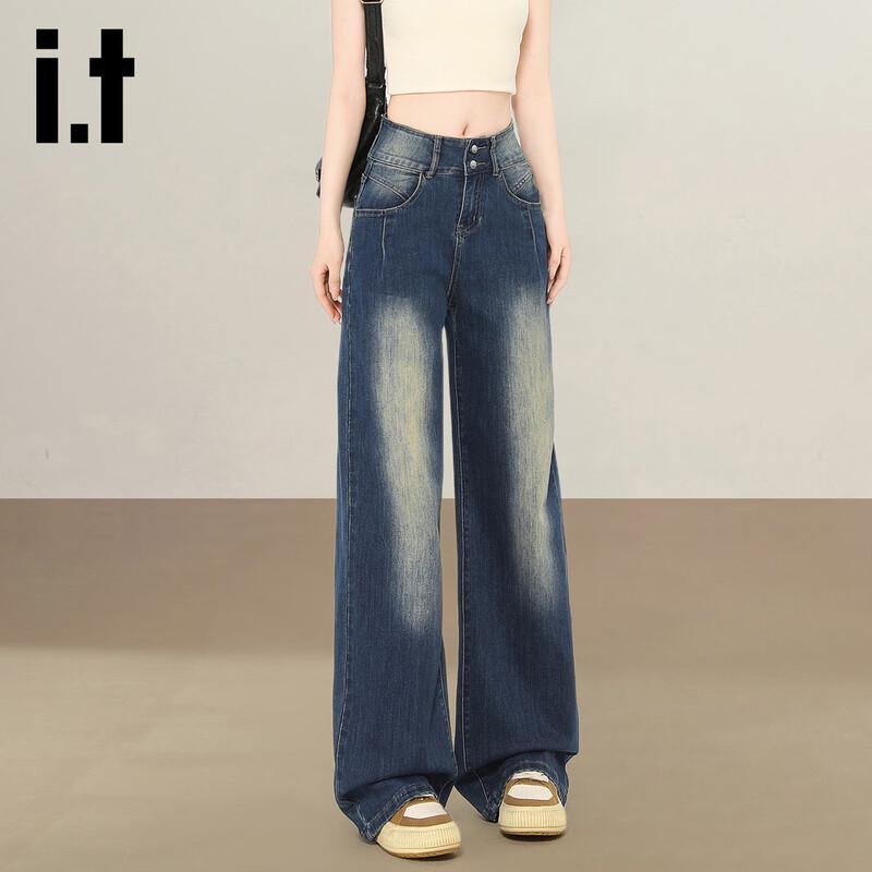 

Izzue It Женские джинсы ретро с высокой посадкой и широкими штанинами XL