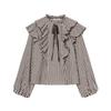 European and American Style, New Women's Clothing, Fashionable, Versatile, Casual Literary Plaid Laminated Decorative Shirt