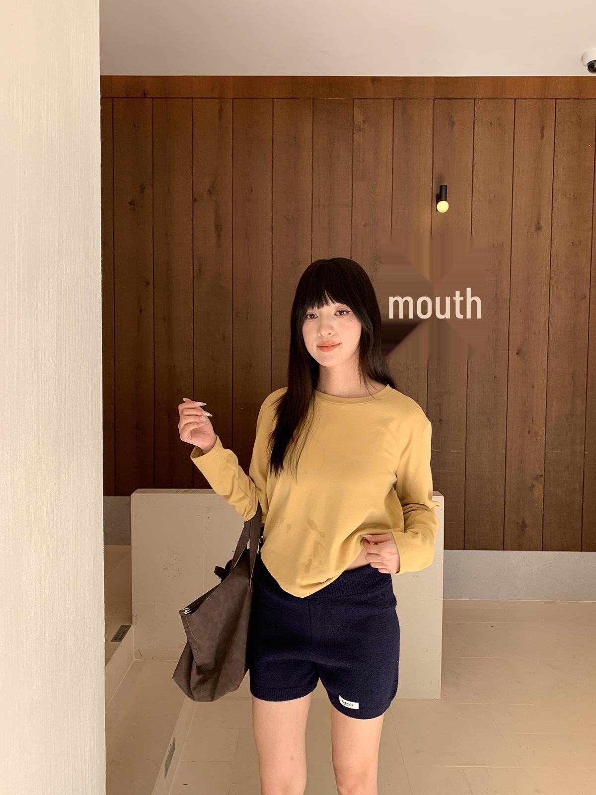 Yuyi 2025 Women s Loose Fleece Long Sleeve T-shirt, Solid Color, Versatile Autumn/Winter Style. One Size