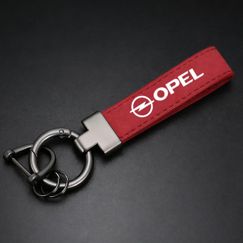 

For Opel Astra Insignia Vivaro Corsa Mokka Zafira Vectra OPC Vauxhall Meriva High-Grad Suede Leather Key Chain Car Keychain