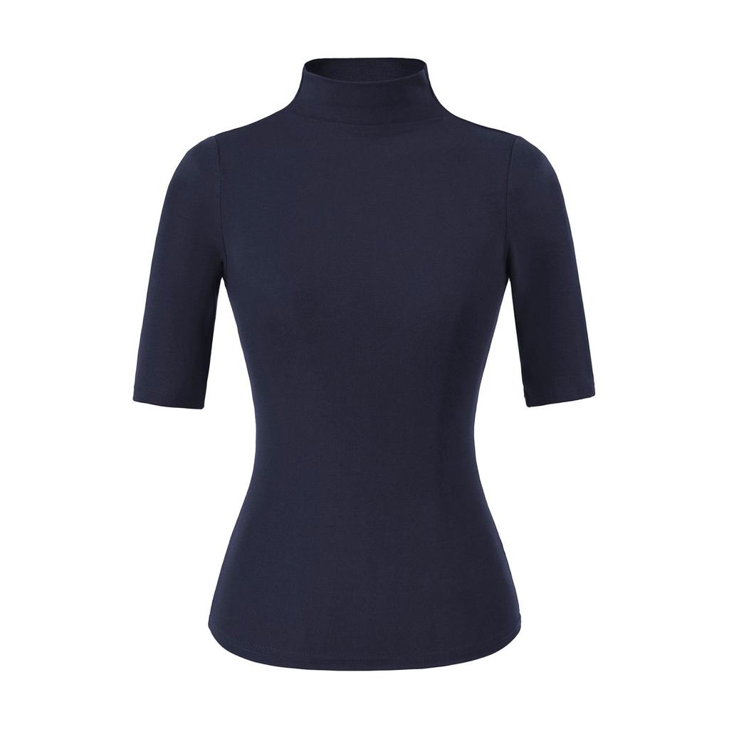 Women's Tencel High-Neck Mid-Sleeve Stretchy Lyocell T-Shirt