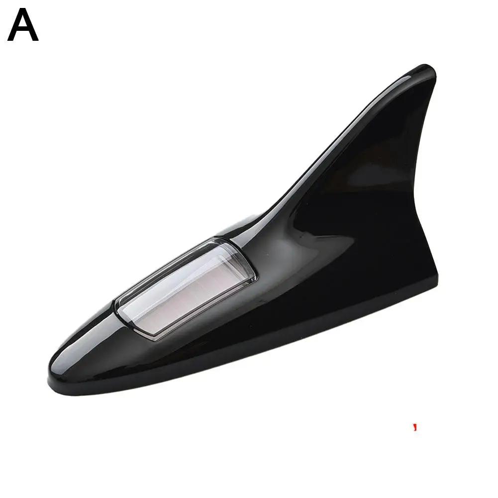 Car Auto Shark Fin Style Tail Warning Light Warning Light-emitting Tail Solar Double-side Light Light LED P0W9