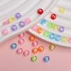 50 buc/lot 7 mm fundal colorat litere albe margele libere bricolaj artizanat pandantiv colier brăţară bijuterii accesoriu