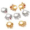 Fashion Stylish Design Earrings with Colorful Zirconia Stones Geometrically Exquisite Earrings Women's Stainless Steel Earrings