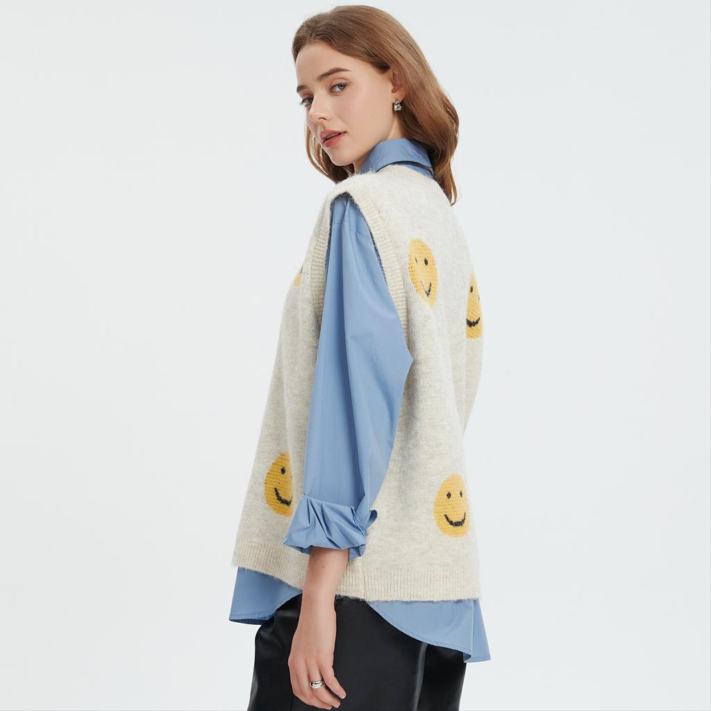 Dimanaf 2025 Winter Plus Size Autumn Women Sleeveless Vest Sweaters Knitting Fashion Oversize Casual Style Loose Sweater