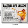 Hijie Baseball Poster Canvas Wall Art for Home Decor, Baseball Life Lessons Motivational Canvas Print Painting, Baseball Gifts for Men Baseball