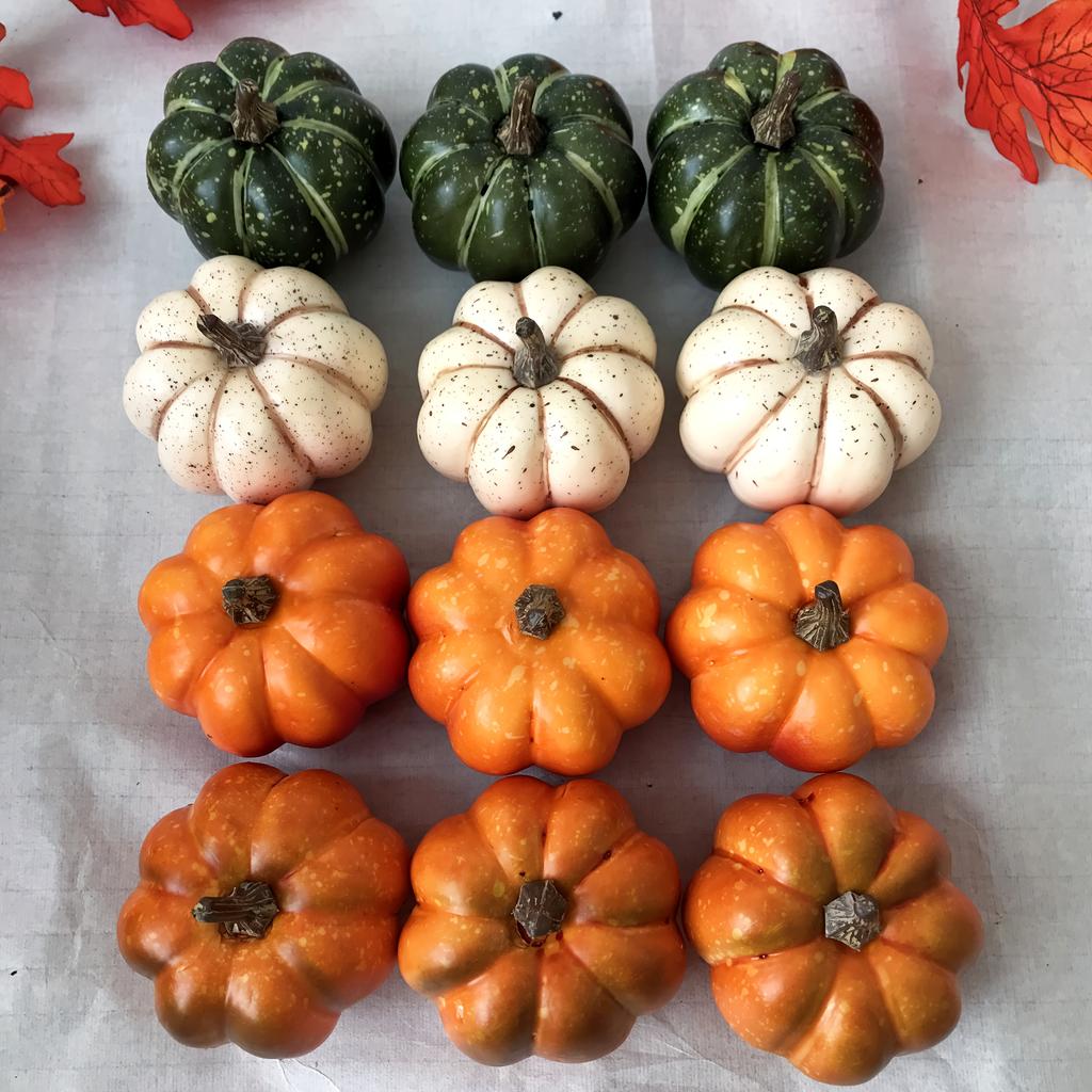 9pcs Autumn simulation pumpkin, DIY decoration, autumn harvest festival decoration, Halloween decoration, party decoration