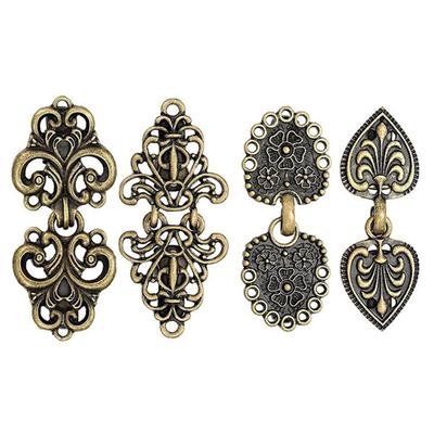 4Pcs Vintage Sweater Swirl Clip Retro Shawl Collar Clasp Cape Cloak Cardigan Clips Dress Shirt Brooch Clip for Girl