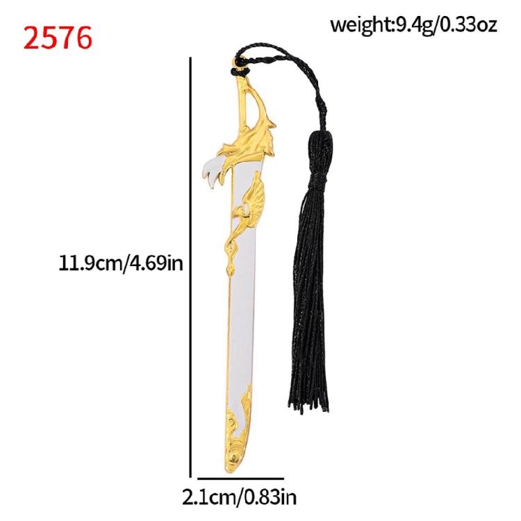 Swords Design Alloy Bookmarks With Decorative Tassels Martial Arts Inspired Metal Lightweight Book Marker