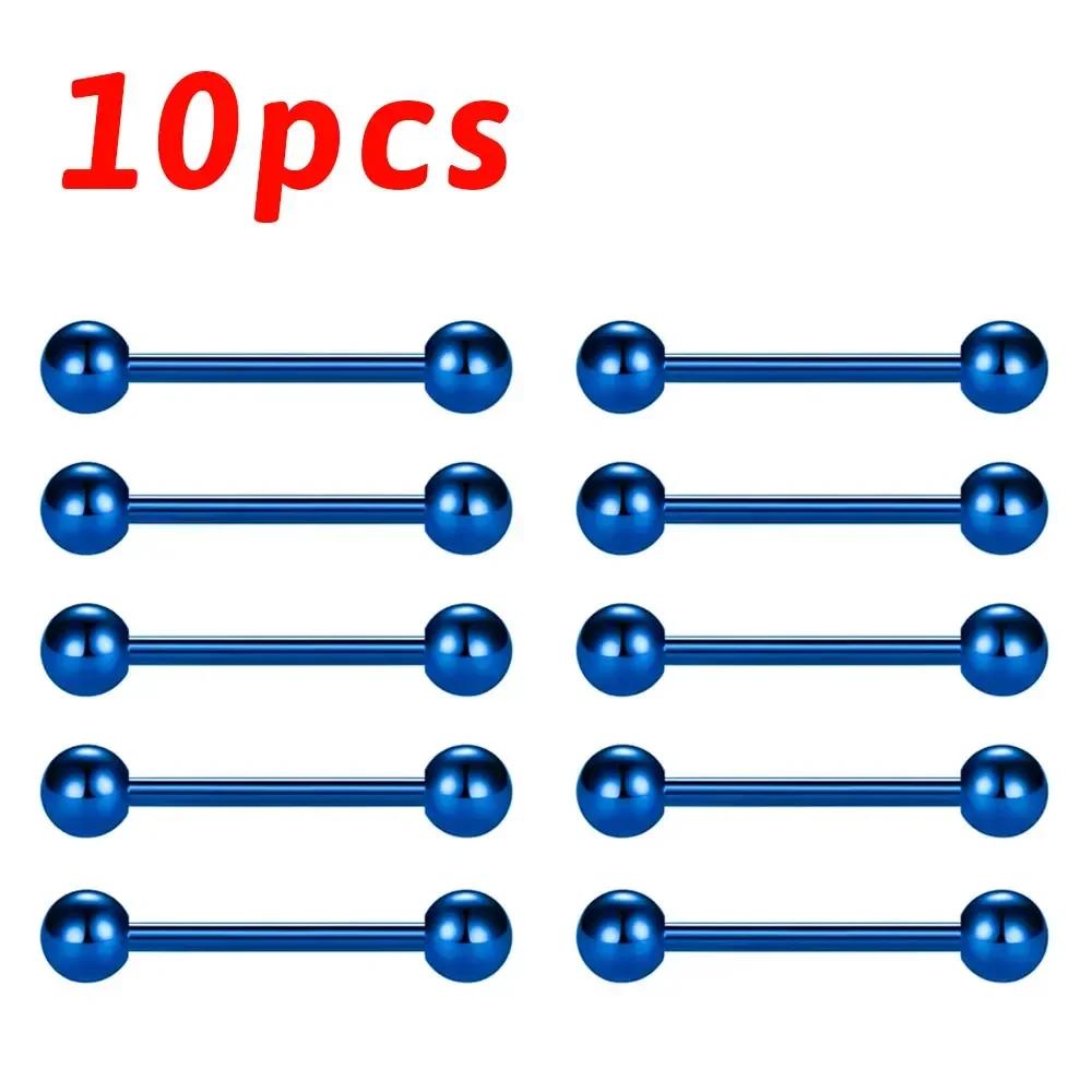 1/10pcs F136 Implant Grade Titanium Internal Thread Barbell Straight Piercing 14G 16G Bar Tongue Nail Lip Industrial Anodized