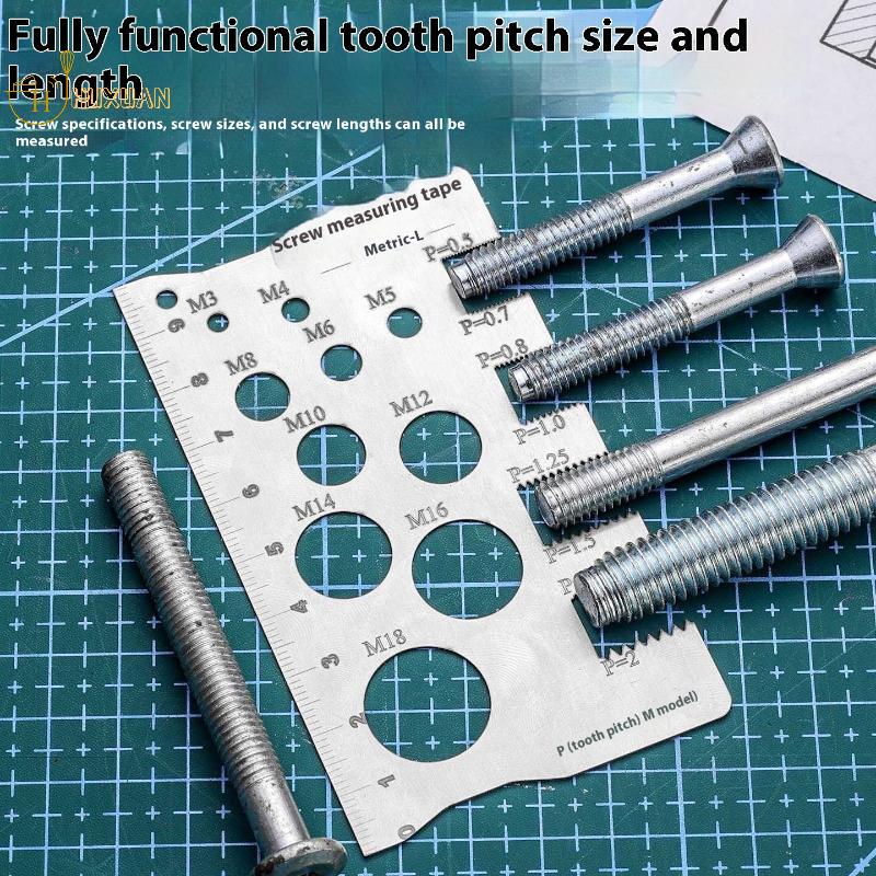 Screw Thread Pitch Gauge Ruler Measuring Tool Bolt Nut Metric Machining Threads Screw Cutting Gauge Angle Model Measuring