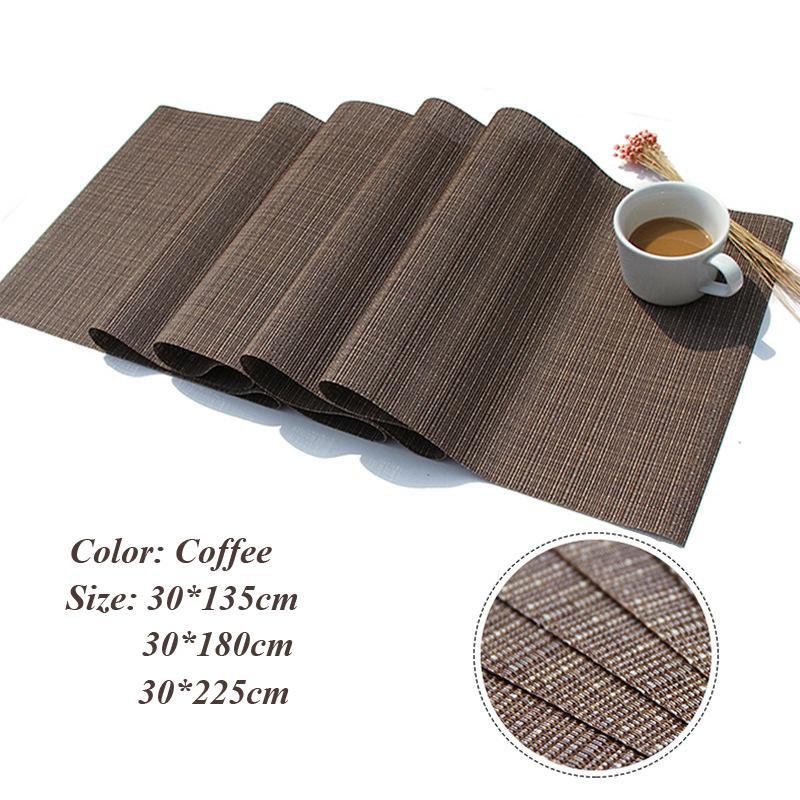 PVC Waterproof Table Runner Weave Non-slip Pad Placemat for Home Kitchen Dining Table Mat Party Decororation camino de mesa