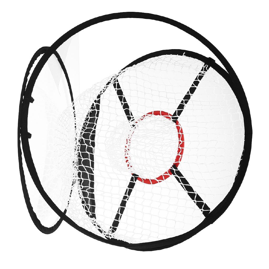 Black + White 24'' Golf Chipping Practice Net Pitching Practice Net Practice Collapsible Target Net Golf Training Aids Tool