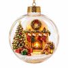 Builtin LED Christmas Ball Ornament Transparent Clear Acrylic Sphere  Office Celebration