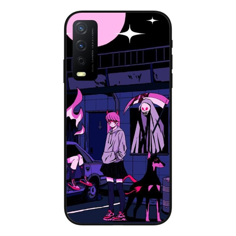 

Чехол для телефона с милой девушкой в ​​стиле панк для VIVO Y95 Y93 Y31 Y20 V19 V17 V15 Pro X60 NEX, мягкий черный чехол для телефона VIVO NEX 3