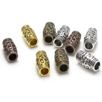 20 ks Kovové trubičkové korálky Rozpěrky Příslušenství Tibetské stříbro Zlatá měděná slitina Velký otvor 3,5 mm Korálky pro náramek DIY výroba šperků