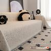 Black Accent Sofa Cover, Thick Chenille Full Cover Cat-Proof for 2/3/4 Seater Couch
