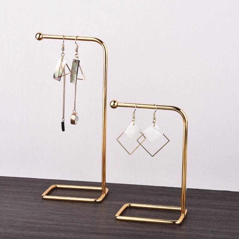 Jewelry Organizer Wrought Iron Rack Bracelet Holder Display Decoration Stand Earrings Support Necklace Decor Ornaments