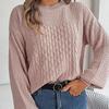 Vintage Herbst Winter Strickwaren Cardigan Locker Langarm O-Ausschnitt Einfarbig Pullover Oberteil
