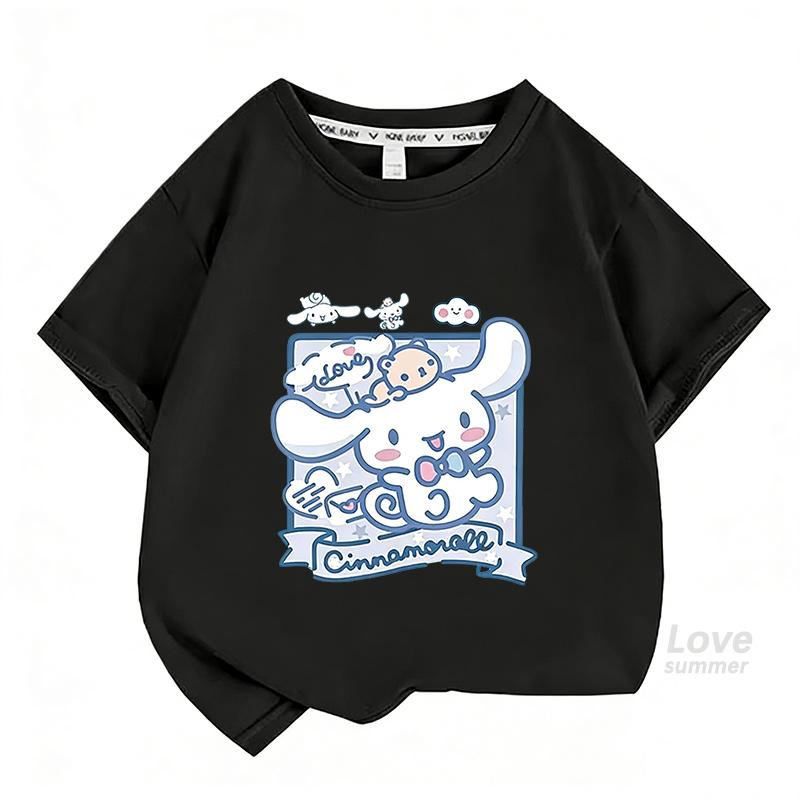 2026 Summer Girls' Clothing, Children's Boys' Printed T-Shirt, Cartoon Short-Sleeve Top Set