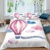 Hot Air Balloon Duvet Cover Set Romantic Balloon Bedding Set Extreme Sports Games Comforter Cover Romantic Trip Twin Quilt Cover