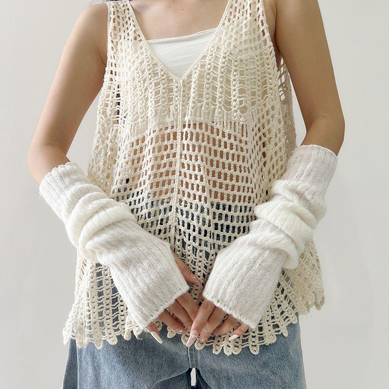 Xia Nuo Xiucai Asian Culture Knitting Oversleeve JK Young Adult Y2g Oversleeve Homegirl Wear Gloves Yabi Arm Sleeve