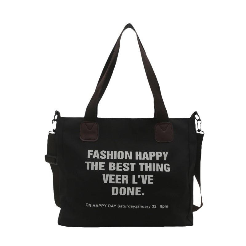 Large Capacity Canvas Bag for Women Casual College Style Students Class Shoulder Bag Fashionable Trend Commuting Toy Bag