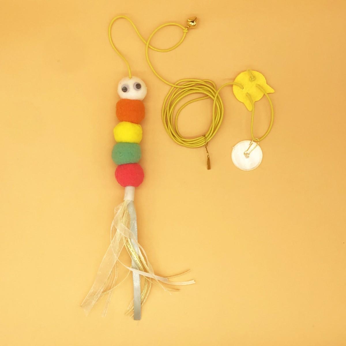 

Подвесная игрушка для кошек, самоподъемный и снимающий нагрузку инструмент-головоломка, палка-дразнилка для кошек, выдвижные и прыгающие товары для животных из мультфильмов S разноцветный