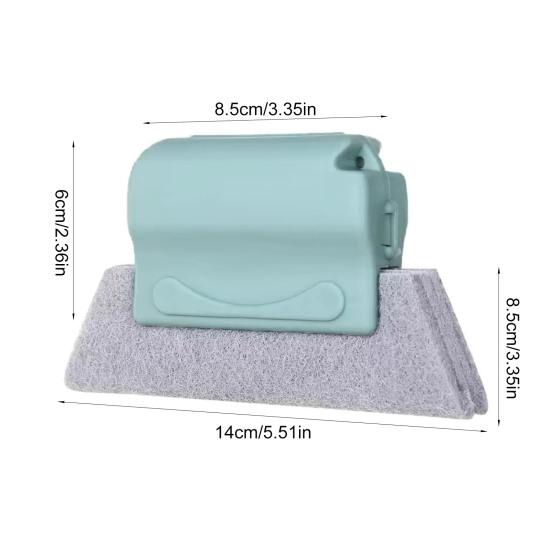 Window Track Cleaning Brush Set Hand-held Window Groove Cleaner Brushes Dual-Sided Design Replaceable Sponge Cleaning Brush