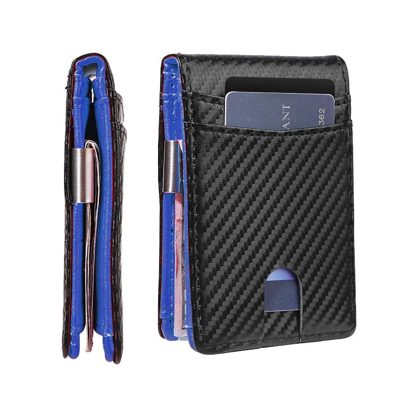 Minimalist RFID Anti-Theft Carbon Fiber Card Holder and Money Clip Wallet