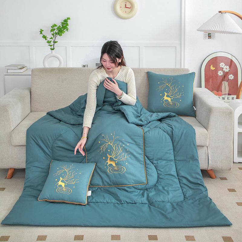 2025 Starry Sky Sika Deer Cotton Pillow & Blanket Set
