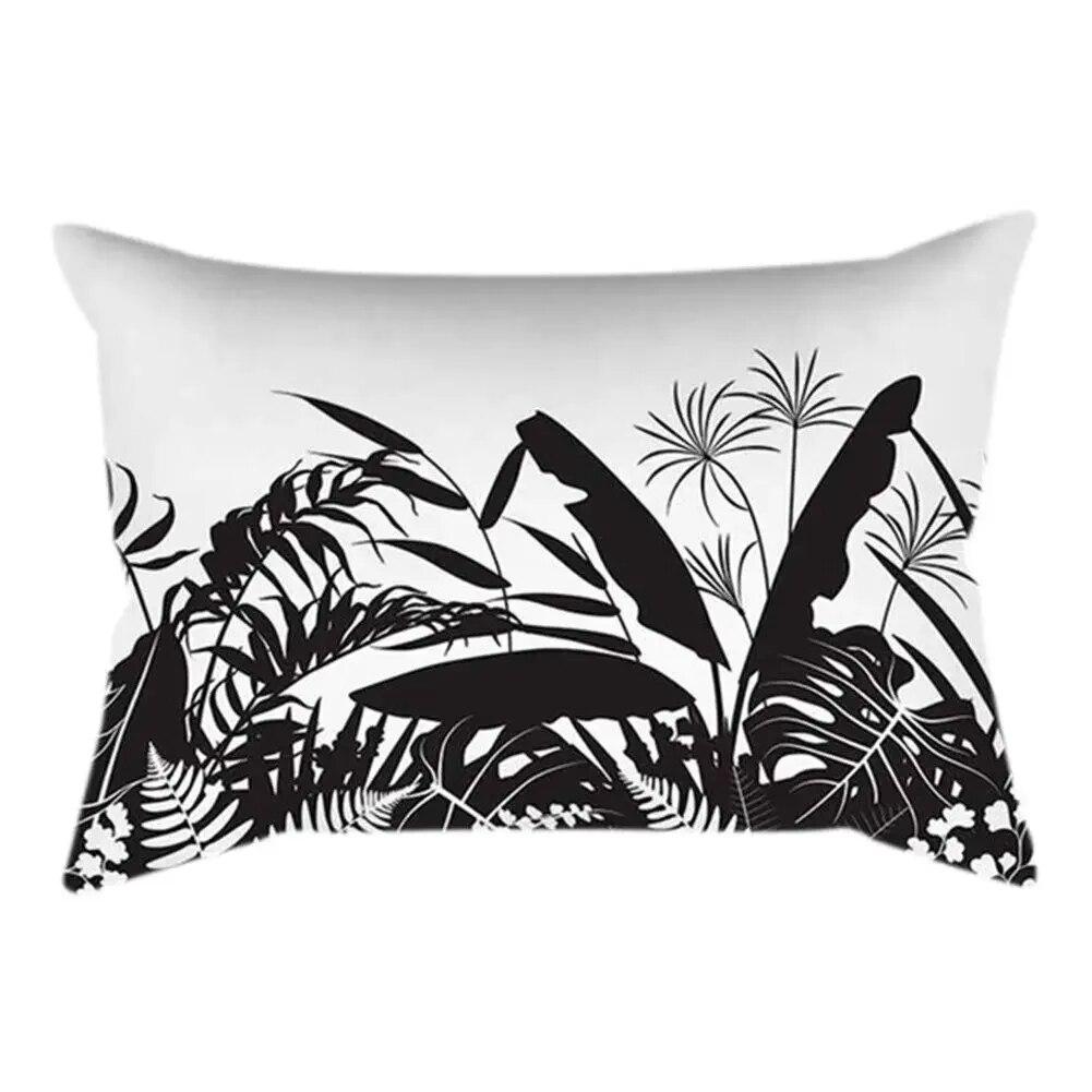 Rectangle Cushion Cover Plant Art Polyester Home Decor Elegant Pillow  For Living Room Sofa 30x50cm