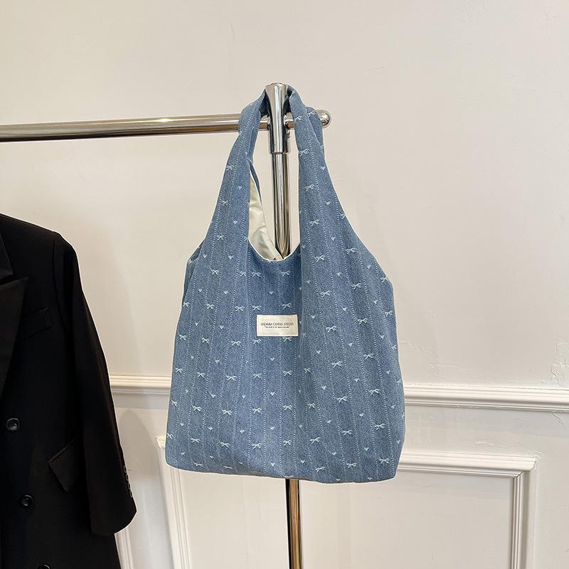 

Large-capacity women s bags, new summer versatile shoulder shopping bags, leisure college students class tote bags темно-синий