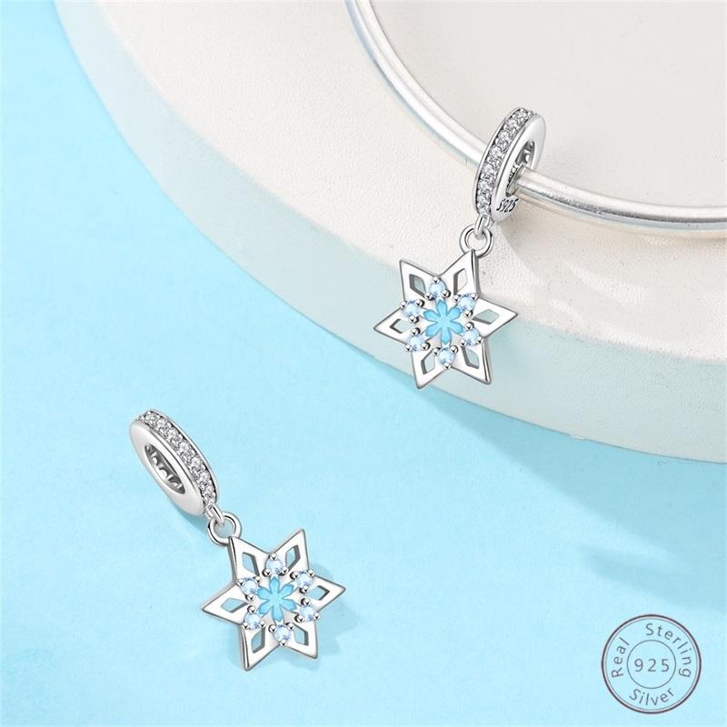 New Original Copper Beaded Bow Charm Blue Beads For Women Exquisite Diy Birthday Jewelry Gifts