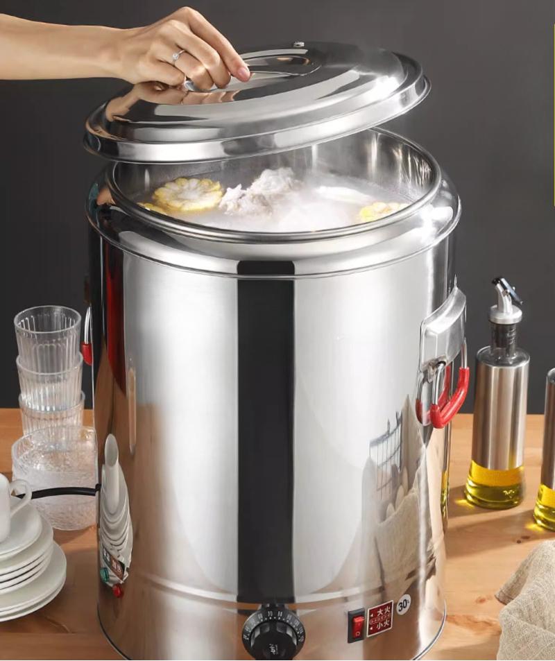 220V Electric Thermal Insulation Bucket Stainless Steel Commercial Double-layer Large Capacity