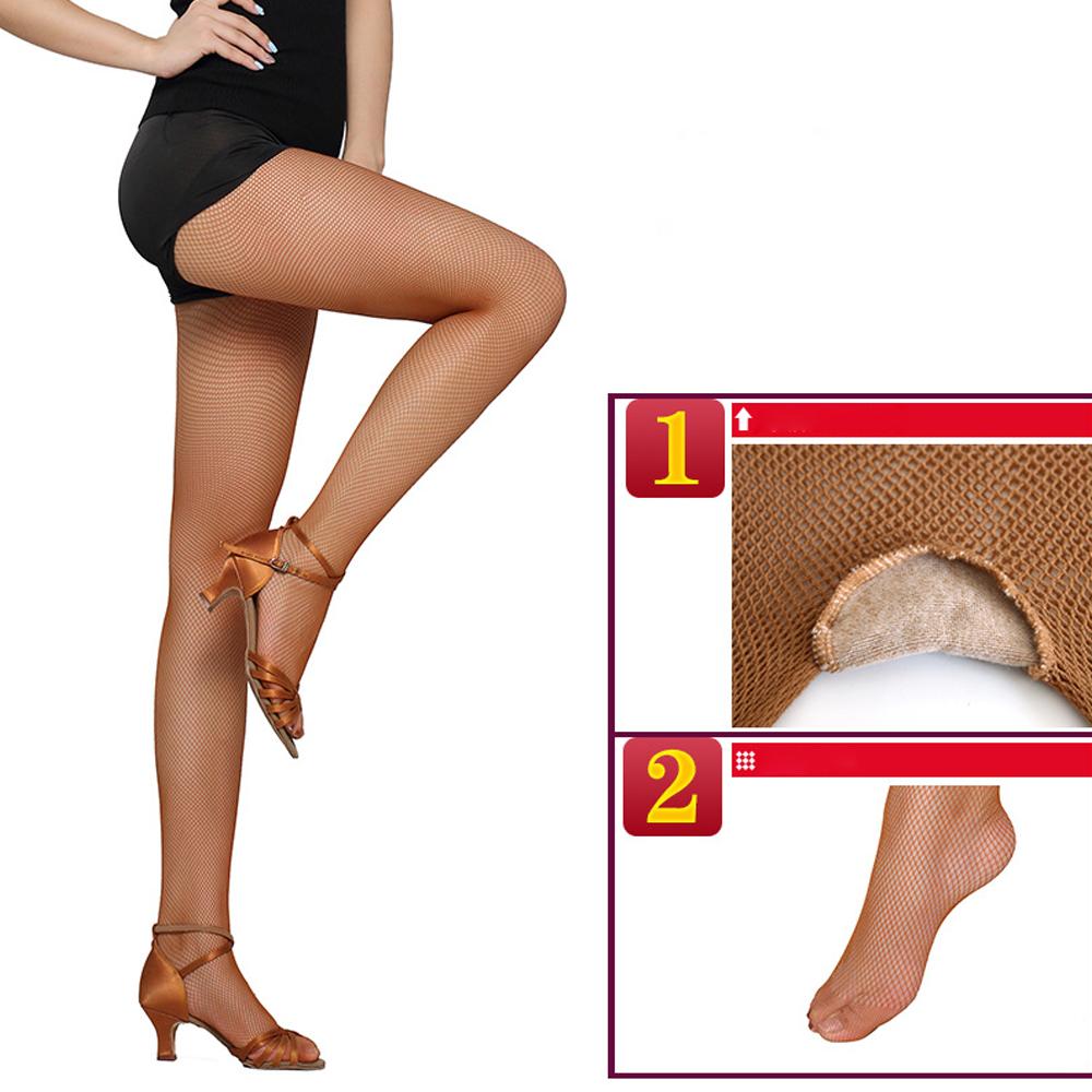 1/S Sexy Netzstrumpfhosen Damen Professionelle Latein-Tanzboden Netzstrumpfhosen Harter Faden Elastisch Professionelle Latein-Strumpfhose Strumpfhose brown