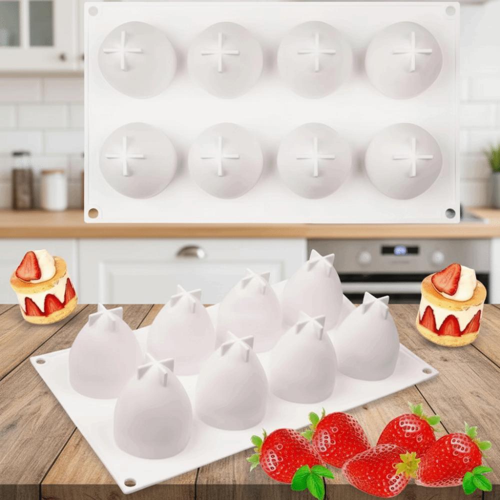 3D Silicone Mousse Mold Silicone Jelly Pudding Mold Baking Molds Strawberry Mold  Desserts Mousse