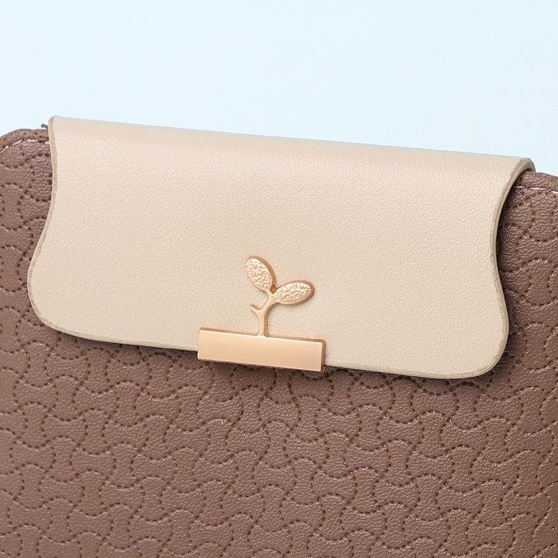 2025 Damen High-End Color Block Kurzes Portemonnaie & Kartenhalter Münzbörse