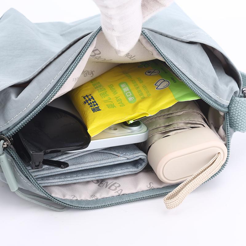 Women's Nylon Crossbody Bag Solid Color Large Capacity Shoulder Dumpling Bag