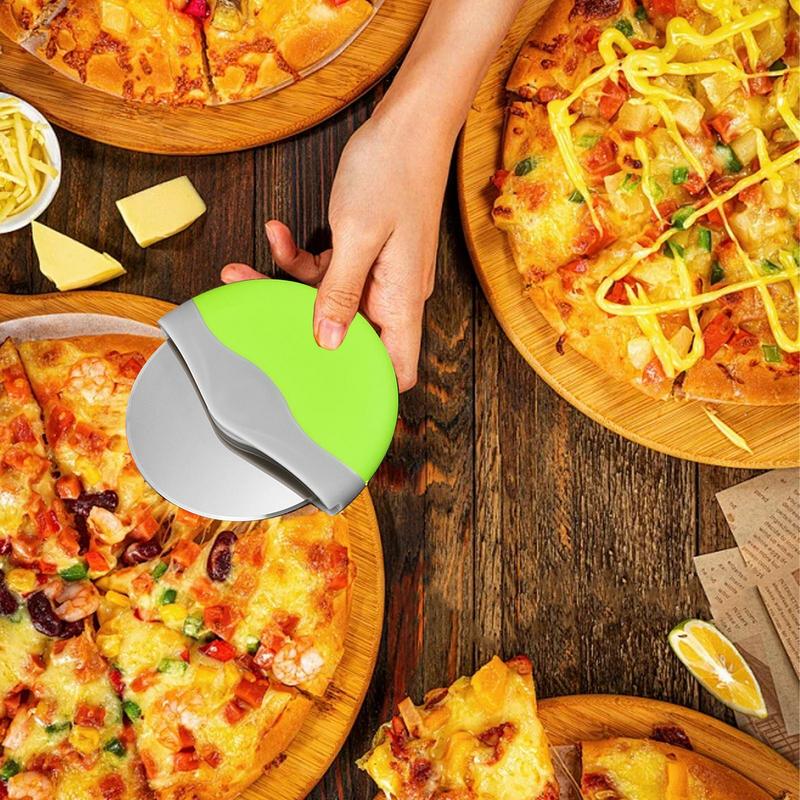 Pizza Cutter Ergonomic Cutting Tool With Protective Cover Stainless Steel Pastry Wheel For Women Men Home Kitchen Cooking Baking