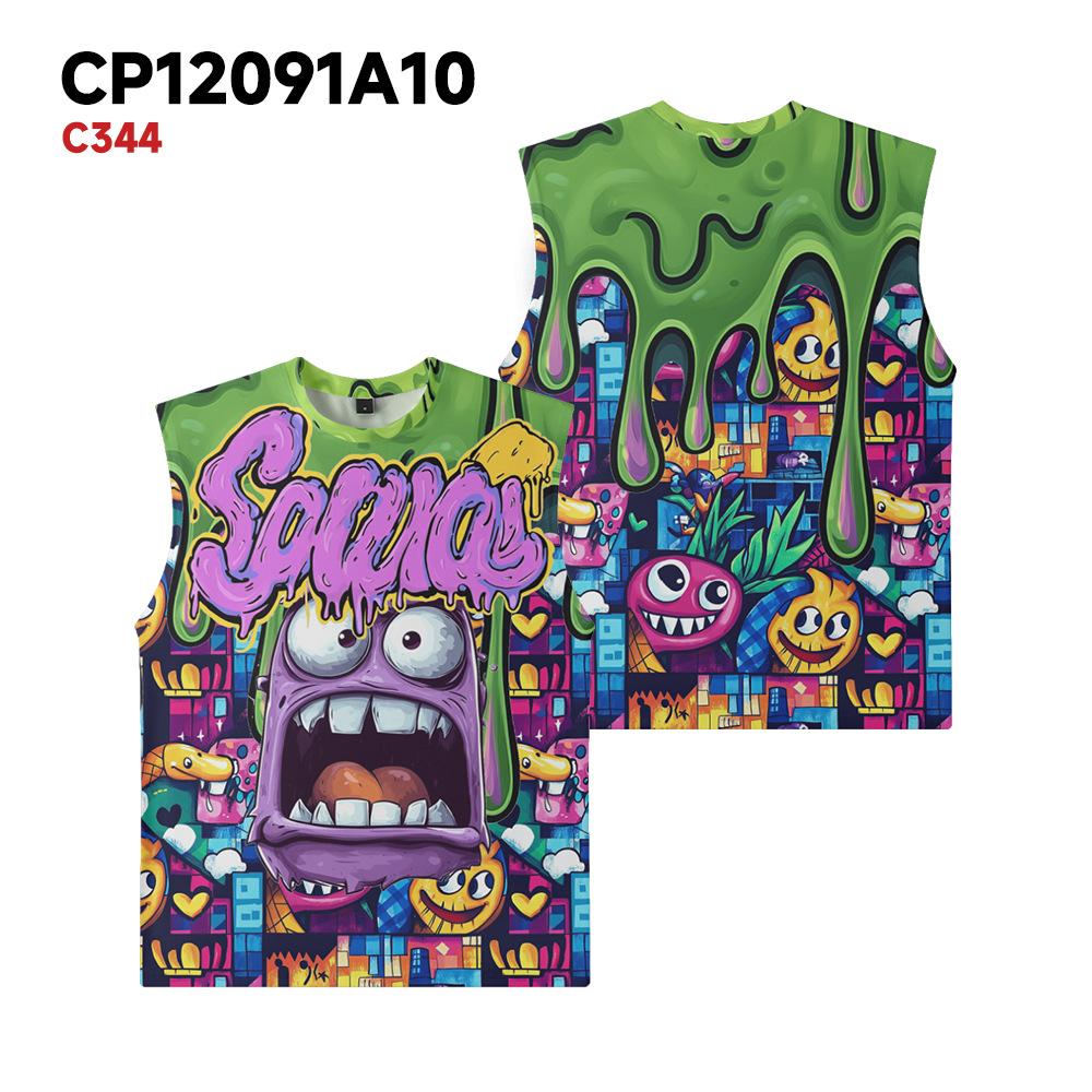 

Весенне-летняя безрукавка для мужчин с 3D цифровой печатью, креативным узором, приталенная майка-жилет 6XL