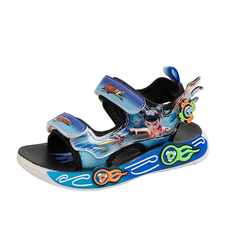 

Boys Sandals Summer 2025 New Cartoon Fashion Casual Shoes Girls Sports Sandals Soft Sole Children s Beach Shoes 29 yards inner length 18.1cm синій