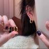 gold irregular round ear cuff
