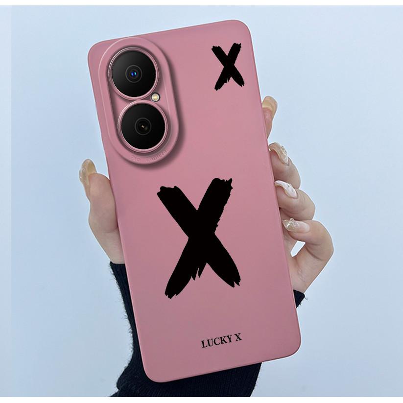 For Huawei Nova Y73 4G Lucky Initial Letter Phone Case For Huawei Nova Y73 NovaY73 4G Soft Silicone Back Cover Shockproof Bumper
