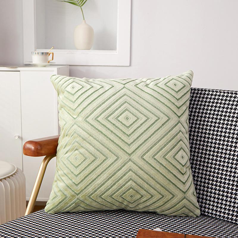 Cut Velvet Invisible Zipper Cushion Bedside Backrest Furniture Gift Square Pillow Square Cushion Leather Pillow