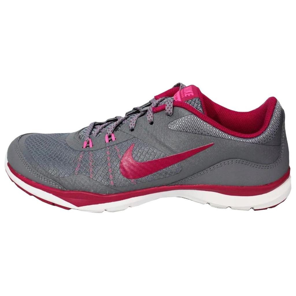 Nike Flex Trainer 5 Comfortable Soft Fabric Non-Slip Wear-Resistant Low-Top Running Shoes Women Sneaker Gray Red 724858-008