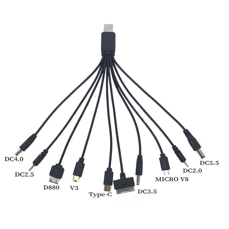 

1 шт. 20 см USB кабель для зарядки мобильного телефона универсальный 10 в 1 Micro USB DC адаптер для зарядки мобильного телефона штекер Onesize