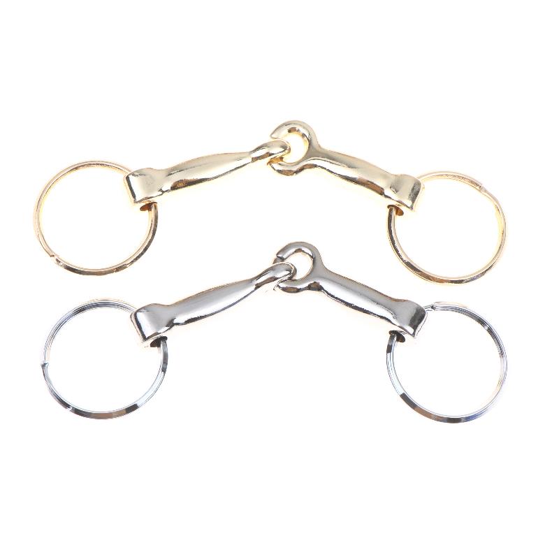 Horse Bits Hollow Jointed Mouth Snaffle Bits Keychain Alloy Keychain Single Connector Horse Bit Key Knot Snaffle Bits Keychain